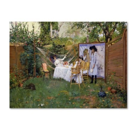 William Merritt Chase 'Open Air Breakfast' Canvas Art,24x32